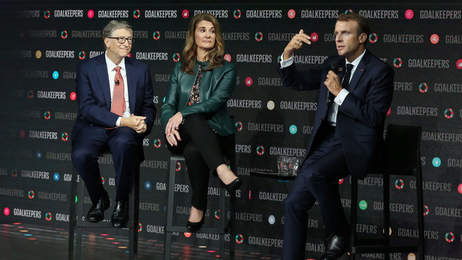 Bill Gates, Melissa Gates, Emmanuel Macron, 