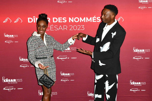 Eye Haidara et Ahmed Sylla en mode colombe au dîner des nommés des César au Fouquet's