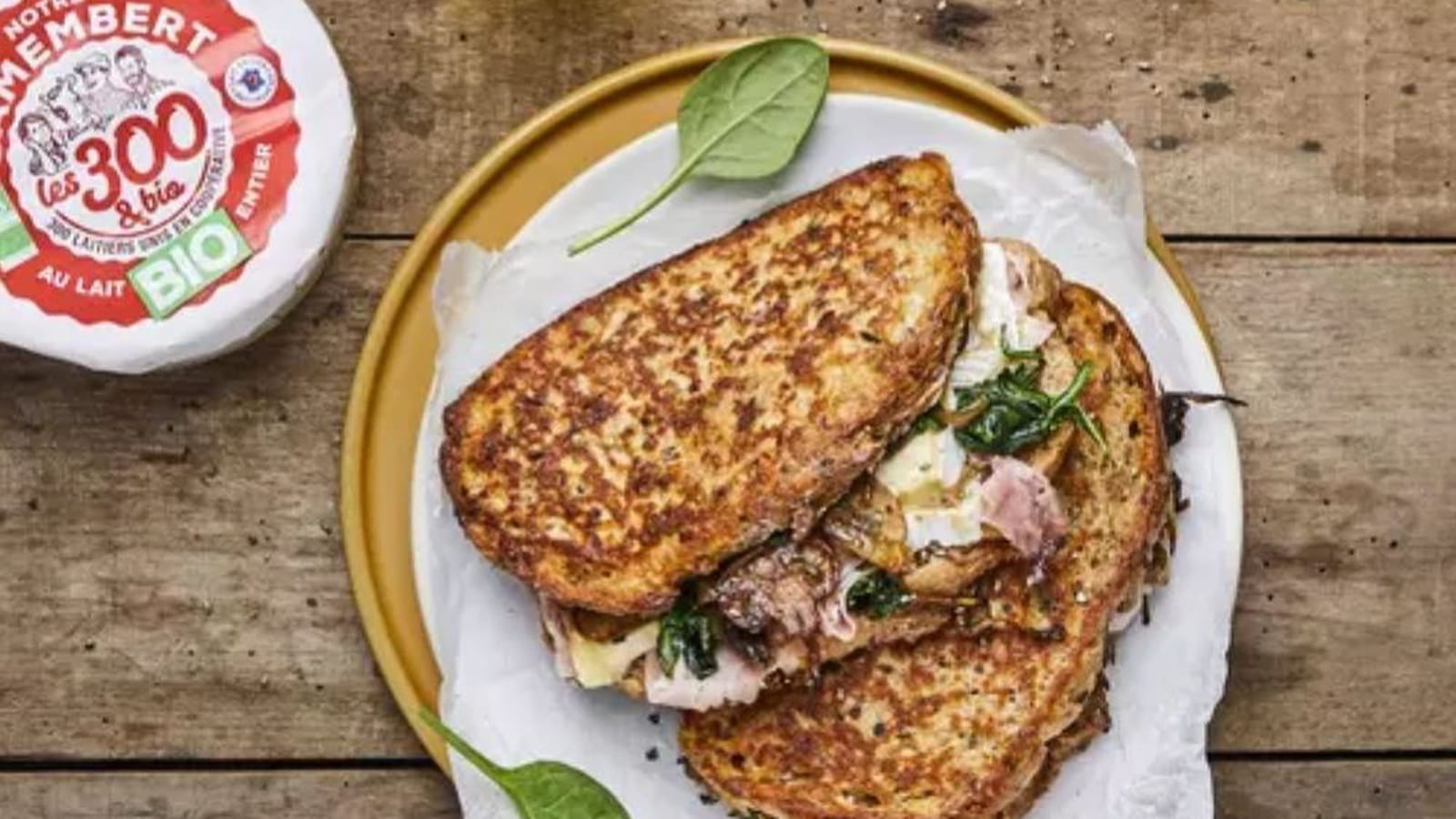 Croques-Monsieur façon pain-perdu au camembert au lait entier