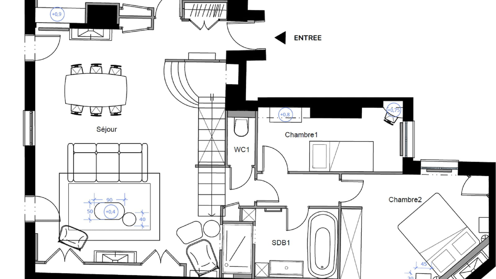 Plan rez-de-chaussée projet
