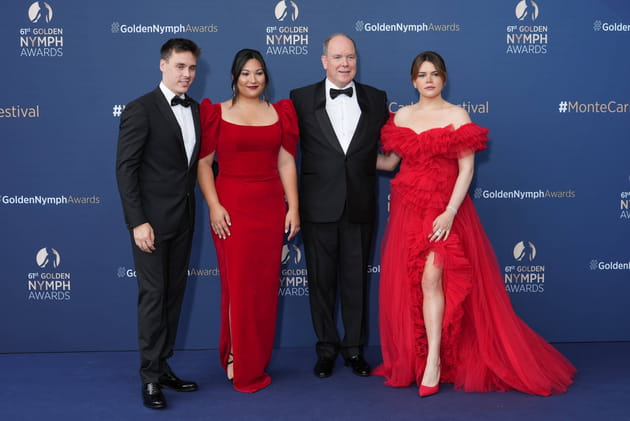 Louis Ducruet, son &eacute;pouse Marie Chevallier, le prince Albert et Camille Gottlieb