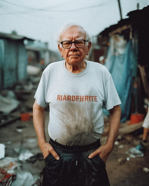Warren Buffet pauvre vieillard : photo du milliardaire américain en IA