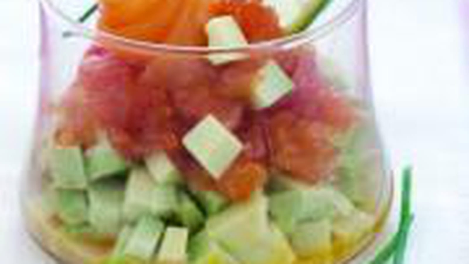 Fraîcheur d'avocat, marmelade de pamplemousse